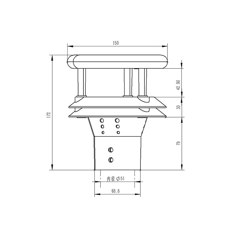 塔機(jī)風(fēng)速儀產(chǎn)品尺寸圖