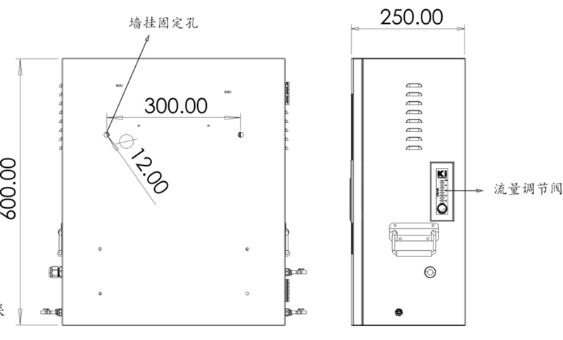 濁度在線檢測儀側(cè)視圖